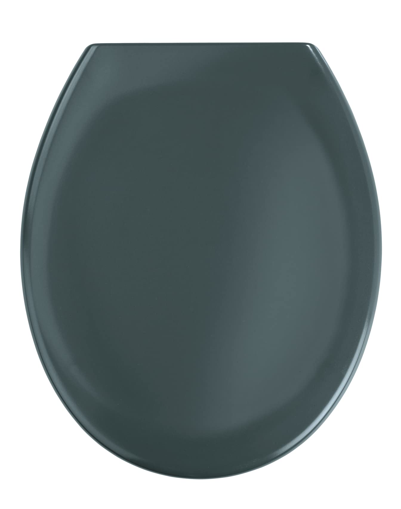 Wenko 19657100 Premium toilet seat Ottana Dark Grey EasyClose soft closing mechanism, rustproof FixClip hygienic stainless steel mounting, antibacterial, Plastic Duroplast, 37.6 x 45.2 cm, Grey Dark grey