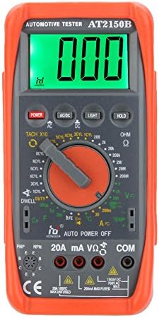 Petbly(TM)HD AT2150B Automotive Multimetro Meter Tester Digital Multimeter Tachometer Cap. Temp. Tester Sensor w/ LCD Backlight