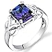 Simulated Alexandrite Ring Sterling Silver Rhodium Nickel Finish 2.75 Carats Sizes 5 to 9