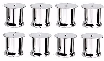 A & Y Traders HIGH Glossy Silver Color Sofa Leg Round Heavy Stainless Steel Pack of