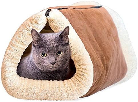 2 in 1 Soft Plush Cat Dog Bed Pet Kitten Puppy Igloo Cave Kennel House Mat Pad