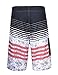 Hilor Men's Swim Trunk Quick Dry Striped Pattern Print Beach Shorts Boardshorts
