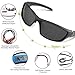 Torege Polarized Sports Sunglasses For Cycling Running Fishing Golf Unbreakable Frame TR006 (Black&silver)