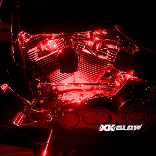 XKGLOW 10 Pcs 2 Million Color Remote Accent Neon Glow Flexible Strip Light Kit for Motorcycle - 30 RGB LED for Harley Davidson Honda Kawasaki Suzuki Ducati Can Am Polaris KTM BMW - Thumbnail 7