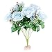 Parts3A 11 Branch 6 Heads Artificial Silk Fake Flowers Leaf Rose Leaf Home Bridal Wedding Party Festival Bar or Yard Decoration. (light blue)