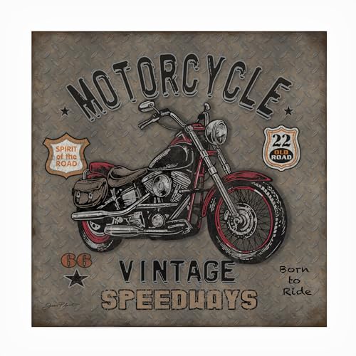 Trademark Fine Art Jean Plout 'Motorcycle Speedway 1' Outdoor Canvas 24x24