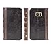 Galaxy S7 Book Case, Awsaccy(TM) Luxury Retro BOOK Pattern Vintage PU Leather Flip Wallet Flip Slim Stand Case Brown Cover Case for Samsung Galaxy S7 Credit Card ID Slots Holder Case