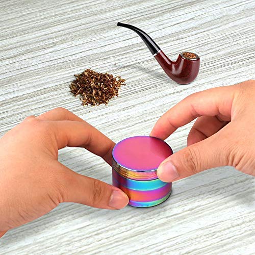 4 Piece Metal Tobacco Grinder Herb Spice Grinder Zinc Alloy Metal Grinder (Rainbow)