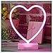 YiiY Pink Heart Shaped Neon Light Desk Table Lamp/LED Figurine Lamps Lights with Timers/Battery Operated Neon Sign for Nursery,Table Decorations,Kids' Room,Living Room,Bedroom (Pink-Heart)