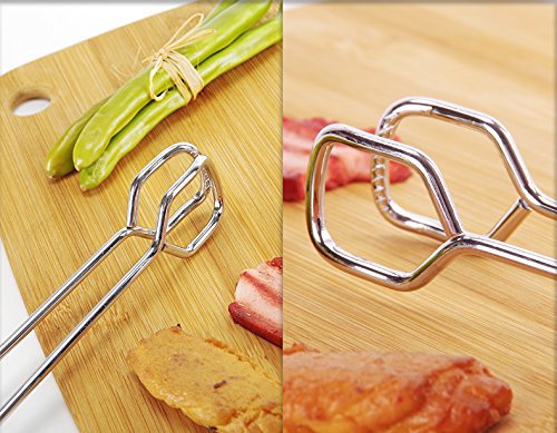 Kitchen Tongs, Hiash Heavy Duty Stainless Steel BBQ Barbecue Food Cooking Scissors Tongs (10 Inch)