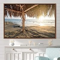Framed Canvas Wall Art Palm Tree Colorful Cool Group Multicolor Photography Places Realism - 16x24 inches