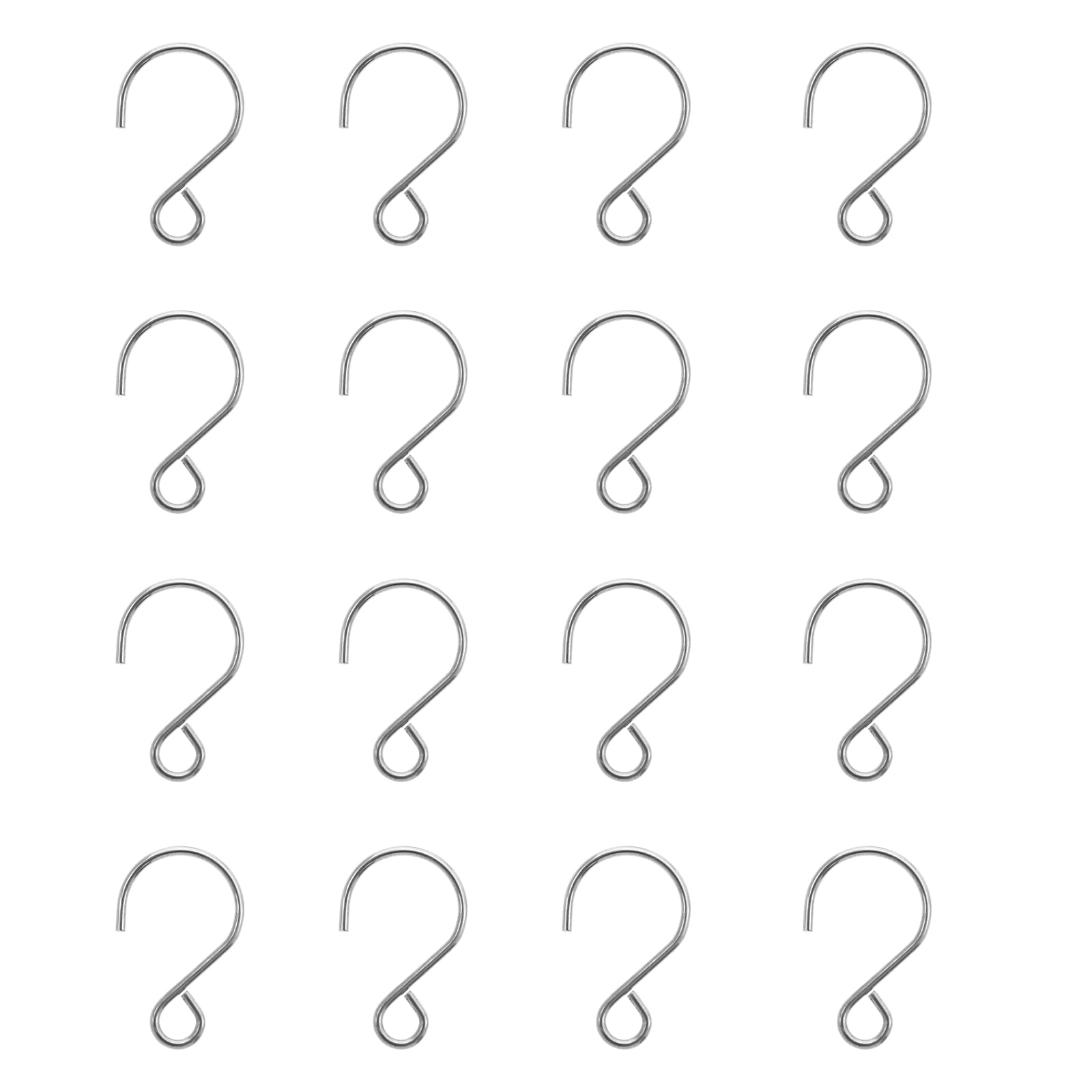 The Lord of the Tools 200Pcs S Shape Hook Crystal Bead Curtain S Shape Hook Metal S Hook Connector Stainless Steel Mini Wire Hook Tiny Ornament Hooks for Chandelier Pendant Silver