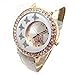 Women Butterfly Pattern Crystal Quartz Wrist Watch White