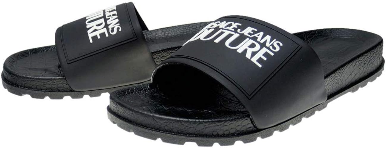 Amazon ヴェルサーチジーンズ シャワーサンダル E0yvbsq2 メンズ 44 ブラック 並行輸入品 Versace Jeans ヴェルサーチ ジーンズ ビーチサンダル