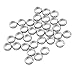 VALYRIA 50pcs Stainless Steel Silver Large Hole Spacer Beads Jewel DIY Finding (9mmx4mm)