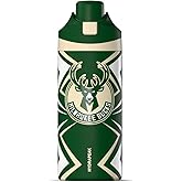 Hydrapeak x NBA Officially Licensed Milwaukee Bucks Oasis 20 oz Insulated Kids Water Bottle, Stainless Steel Water Bottle Kids with Chug Lid, Push Button