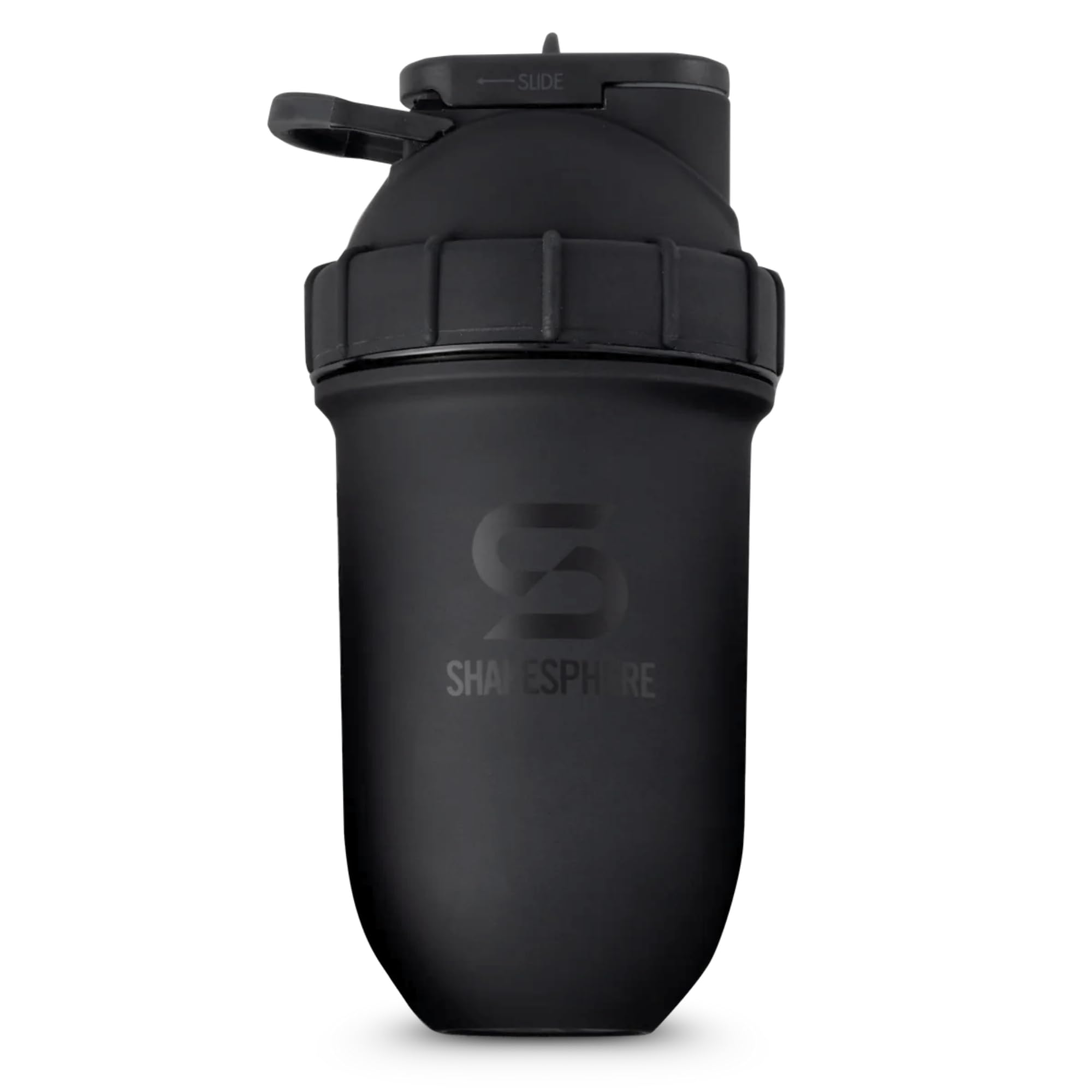 Shakesphere Tumbler Steel: Protein Shaker Bottle Keeps Hot Drinks HOT & Cold Drinks Cold, 24 oz. No Blending Ball or Whisk Needed, Easy Clean Up - BPA Free | Great for Shakes, Smoothies (Matte Black)