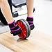 REEHUT Ab Wheels, Abs Roller Wheel for Core Exercise with Dual Wheels and Comfy Foam Handles - Easy Assembly, Great for Abdominal Workout with Knee Pad (Red)