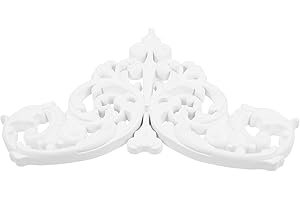 Ciieeo European Style White Ceiling Applique Medallion Unpainted Decorative Onlay for Wall Cabinet DIY