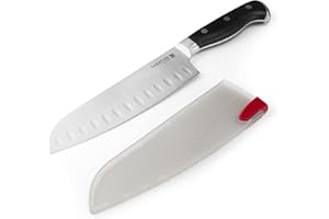 Sabatier- Forged Triple-Rivet Santoku Knife, High-Carbon Stainless Steel, 7-inch Razor (Metallic)