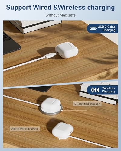 Wireless Charging Case Compatible with AirPods 4th Generation, USB-C Port Replacement Charging Case for AirPods 4, No Earbuds Included
