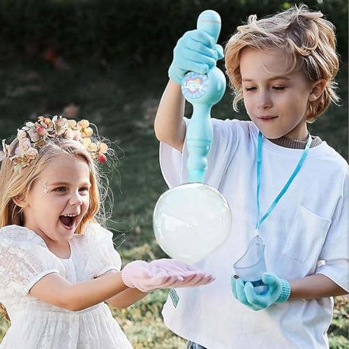 Elastic Bubble Fog Wand, Magic Smoke Bubble Machine with Colorful Elastic Bubbles & Smoke Effect, Portable Interactive Mist Bubble Machines for Parties(Blue)