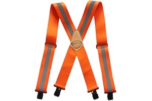 MELOTOUGH Mens Suspenders 2" Wide Adjustable and Elastic Braces X Shape with Very Strong Clips - Heavy Duty