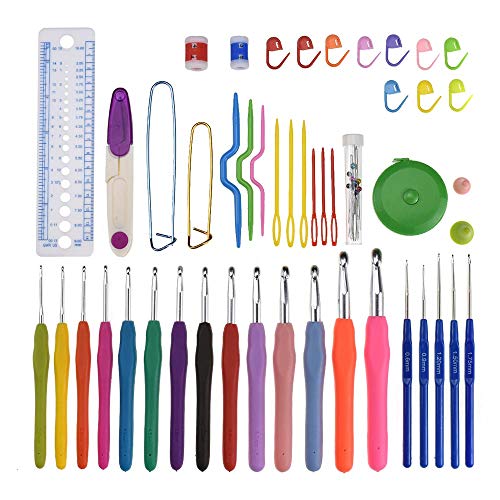 49Pcs Crochet Hooks Set, Knitting Needle Kit with Organizer Case, Soft Grip Crochets and Complete Accessories, Small Volume, Convenient to Carry - Thumbnail 7