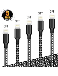 Ankoda - Cable Lightning trenzado de nailon para iPhone XS, XS, Max XR X, 8 8 Plus, 7 7 Plus, 6, 6S, iPad Mini, 4 3, 2, iPad Pro Air 2 (3 unidades)