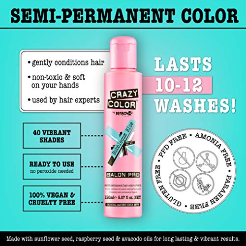 Crazy Color Hair Dye Vegan and CrueltyFree Semi Permanent Hair Color Temporary Dye for Pre