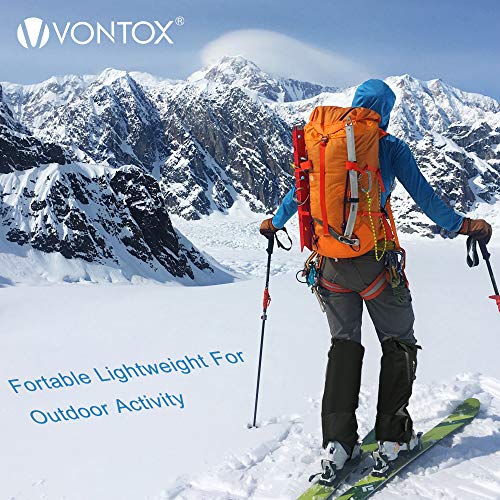 V VONTOX Leg Gaiters (M), Waterproof-Adjustable Snow Boot Nylon Gaiters to Women and Men, Cover Snow Breathable Leg Gaiters for Snowshoeing Outdoor Hiking Hunting Climbing(Zipper) - Thumbnail 6