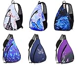 ICOLOR Canvas Sling Backpack, Multipurpose Crossbody Shoulder Bag Beach Tote Pack Bags for Men Women Hiking Cycling Walking Dog Travel Daypack