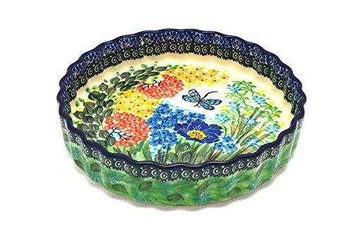 Click Here to See More Images Polish Pottery Baker - Fluted Quiche - Small (7