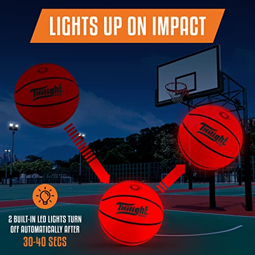 TWILIGHT ACTION Glow in The Dark Basketball, Light Up Basketball