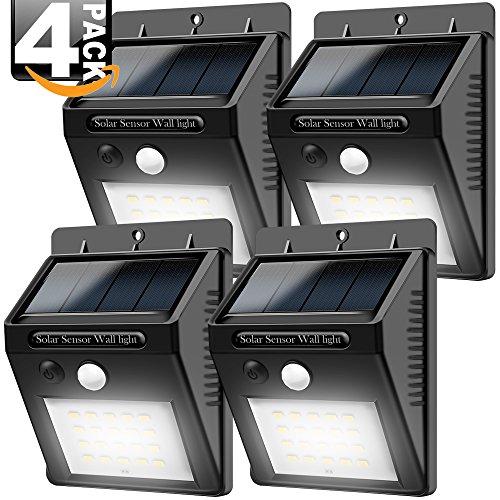 Solar Lights Outdoor, Costech Super Bright 20 LED Motion Sensor Solar Lights (4 PACK); Auto ON/OFF, Wireless Easy Installation, Security Outdoor Lights/Wall Lights for Driveway, Yard, Pathway - Thumbnail 7