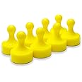 GLASSBOARD STUDIO Powerful Neodymium Magnets, Pawn-Shaped - Strong Fridge/Refrigerator and Whiteboard Magnet, Ideal for Office, Kitchen, Crafts - Rare Earth, Heavy Duty (8, Yellow)