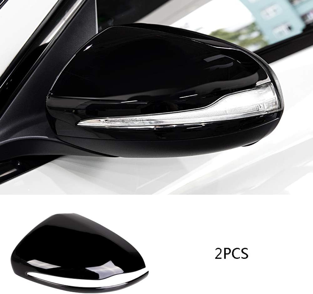 D28JD 1 Pair Side Wing Mirror Covers Rear View Mirror Caps Rearview Mirror Housing Protection for Mercedes-Benz new E-class/C-class/GLC/S-class,Black
