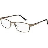 Foster Grant Men's Samson Rectangular Reading Glasses, Satin Dark Gunmetal/Transparent, 52 mm + 1
