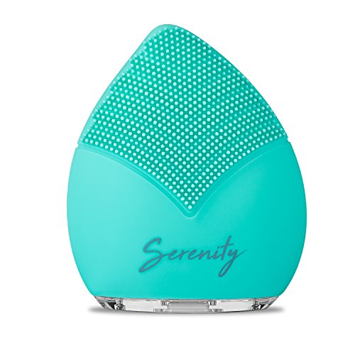 Serenity Facial Cleansing Brush [+BONUS PuraFiber Makeup Removal Cloth] - Skin Cleansing System for Face Cleansing & Anti-Aging Systems
