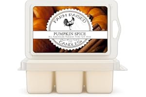 Farm Raised Candles – Pumpkin Spice Wax Melts 2-Pack | Fresh from The Farm Soy Wax Melts | 6 oz Total (Two 3 oz Clamshells, 12 Cubes) | Hand-Poured Autumn Scent for Wax Warmers