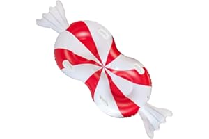 SnowCandy Giant 2-Person Inflatable Peppermint Snow Sled - Heavy Duty PVC Conditions.