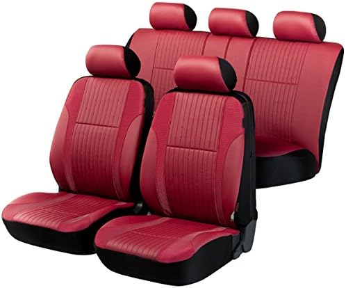 Timon 66426, Car seat covers, protective covers, leatherette, Complete set, red