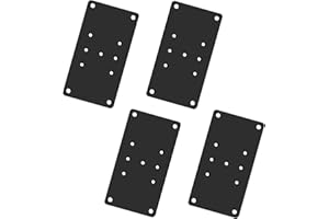 Andorm 4pcs 3.5x6.5 Post Bracket for 4x4 Wood Post Anchor Base Steel Plate with Holes for Wood Joint Connector Black