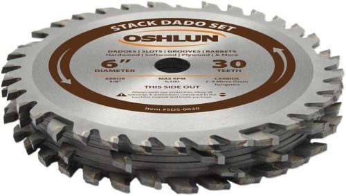 Oshlun SDS-0630 6-Inch 30 Tooth Stack Dado Set with 5/8-Inch Arbor by Oshlun