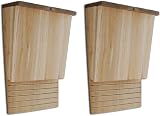 vidaXL Solid Wood Bat House Set - Wall-Mounted Wildlife Nest Boxes for Garden view 1