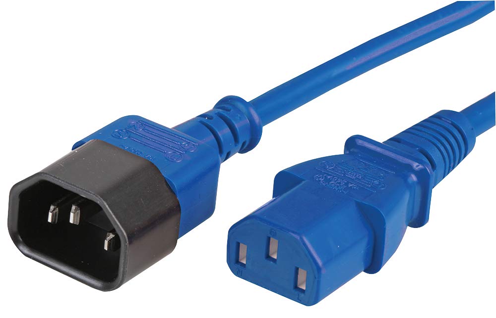 Pro Elec PELR0011 IEC male C14 to Female C13 Extension Lead, Blue, 5 m, 10A, 250V