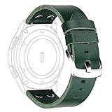 CAGOS Compatible Fitbit Ionic Band Breathable Genuine Leather Band Strap Replacement Accessories Wristband for Fitbit Ionic Women Men (Black, Large(6.29''-8.66''))