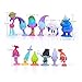 Evursua 12pcs Trolls Toys Poppy Troll Doll Mini Figures Cake Toppers for Kids Party Favor