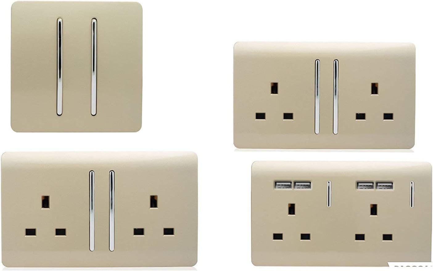 Trendi Switch Modern Glossy Switches/Sockets Dining Room Trade/Multi Pack Gold