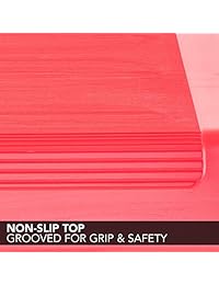 The Step  style - Plataforma aeróbica (28,5" de largo x 14,5" de ancho x 4" de alto, rojo negro (91162)